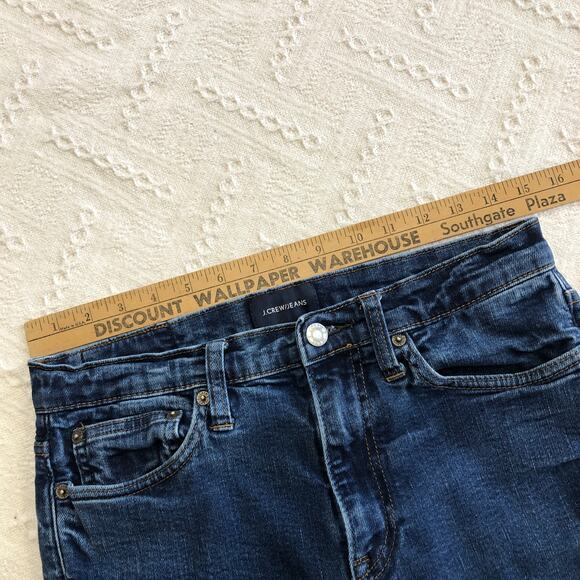 J.Crew Dark Wash Slim Straight Jeans W30 L30 Mide Rise Stretch Quiet Luxury - Picture 9 of 11